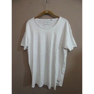 Industrie Men's XL White 100% Cotton Short Sleeve Shirt Seamed Detail